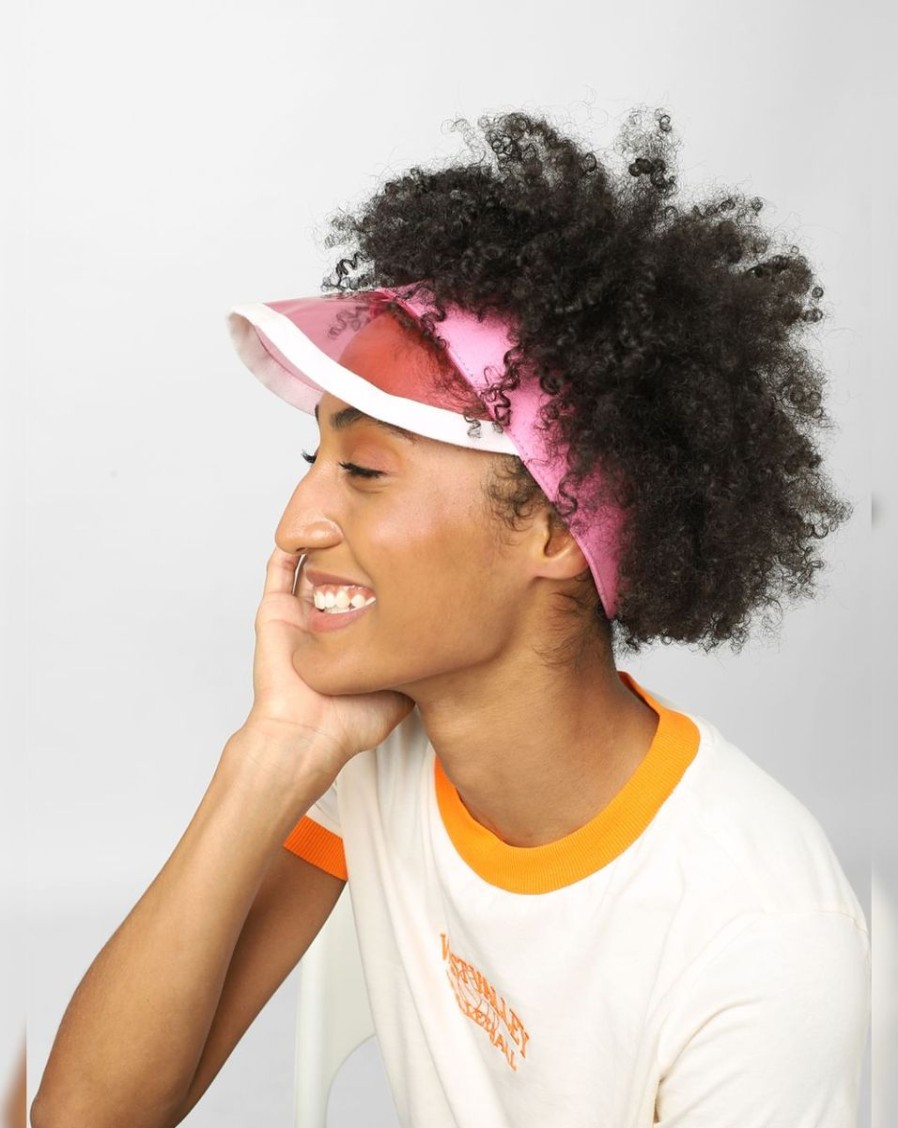 Women ONLY Beach Hats | Transparent Sun Visor Pink