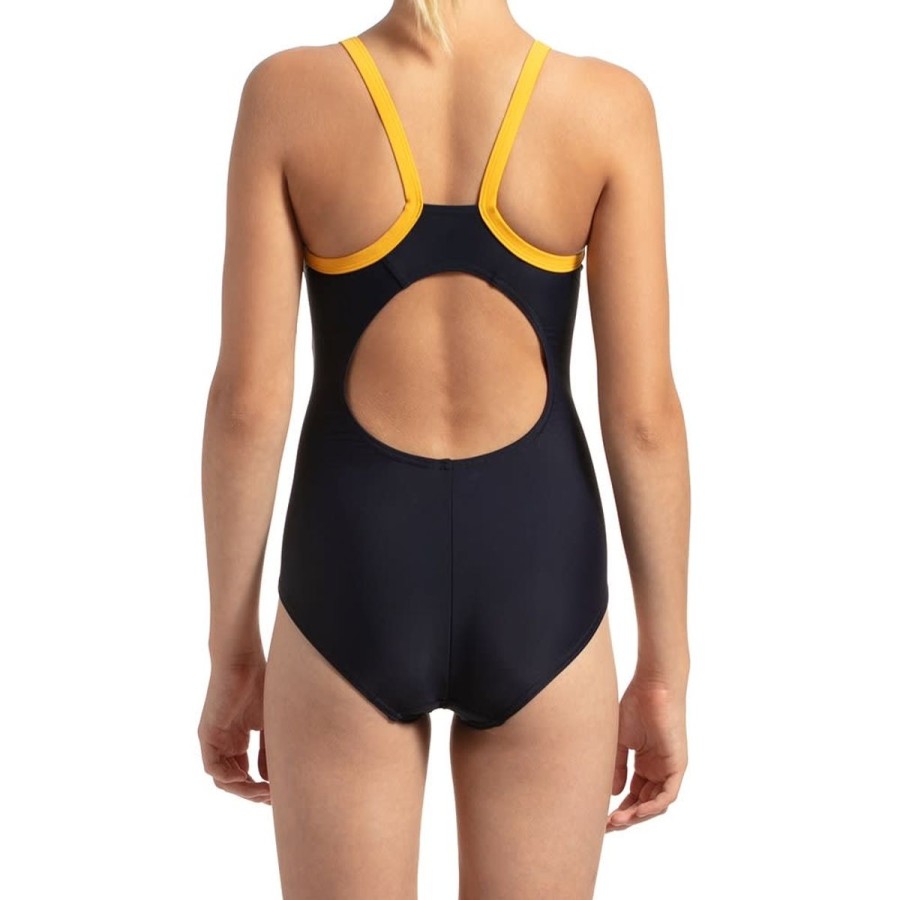 Kids Speedo Swimsuits For Girls | Speedo Gala Logo Thinstrap Muscleback Swimsuit True Navy/Mango