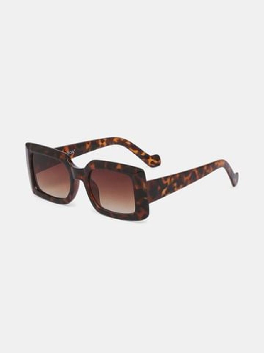 Women Vero Moda Sunglasses | Brown Leopard Rectangular Sunglasses