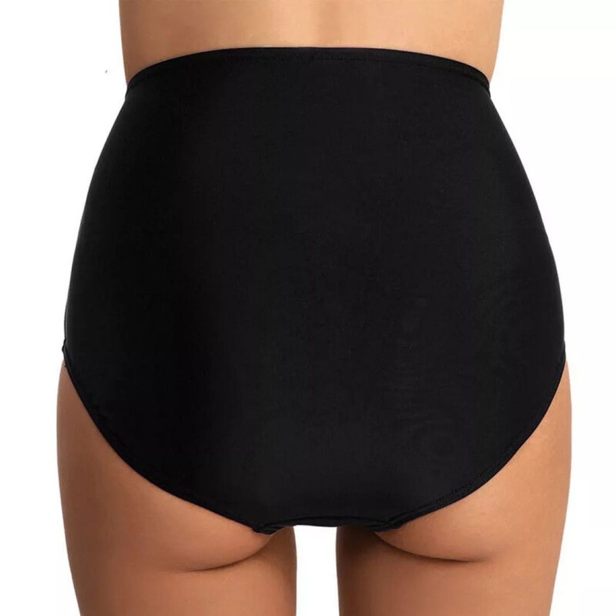 Women The Beach Company Bikini Sets | Center Ruched High Waist Bikini Bottom Black