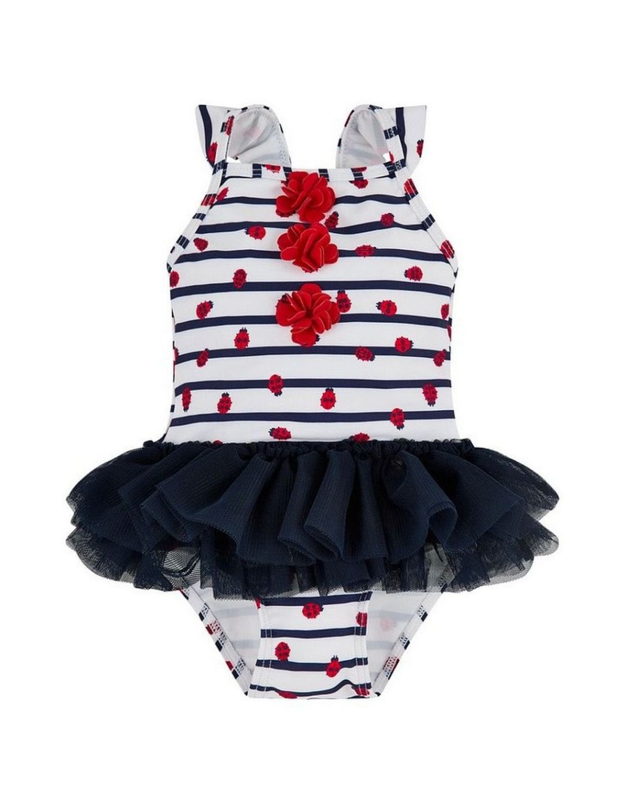 Kids Mothercare Swimsuits For Girls | Stripe Tutu Swimsuit Ladybird