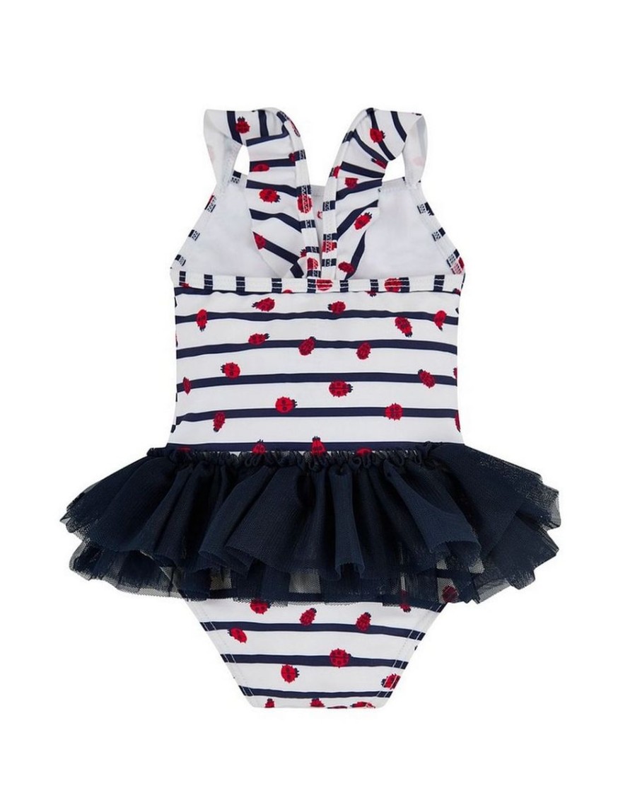 Kids Mothercare Swimsuits For Girls | Stripe Tutu Swimsuit Ladybird