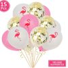 Pool Fun The Beach Company | Flamingo Confetti Latex Balloons (Pack Of 15) Gold