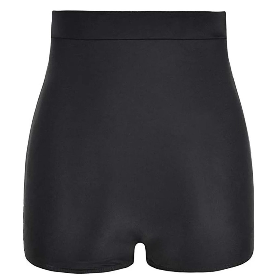 Women The Beach Company Bikini Sets | High Waisted Ruched Boyleg Shorts Black