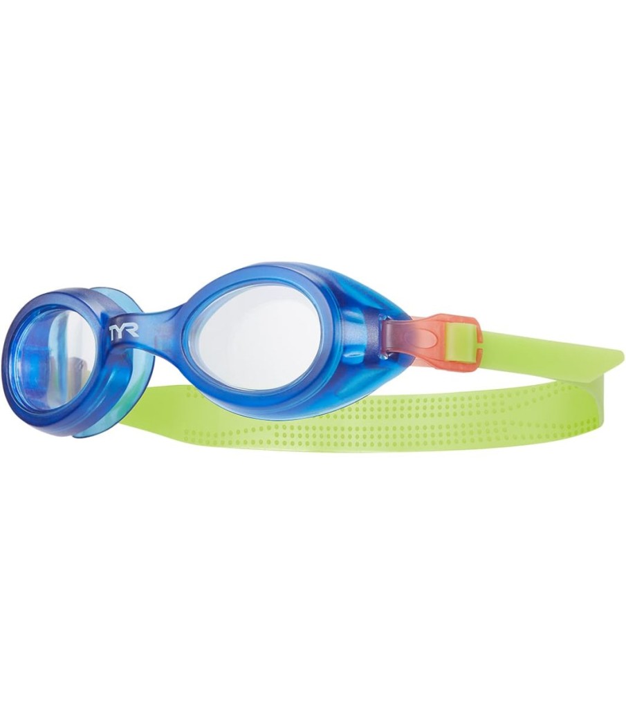 Kids TYR Swimming Goggles | Kids' Aqua Blaze Goggles Clear/Blue/Yellow