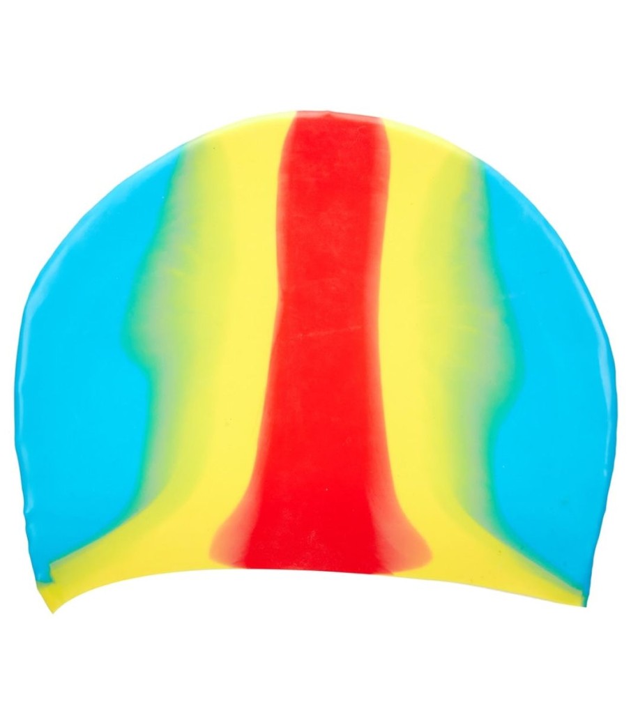 Swim Equipment Sporti | Long Hair Multi Color Silicone Swim Cap Rainbow