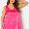 Women The Beach Company Swim & Beach | Plus Size Jacquard Satin Vest Top Pink