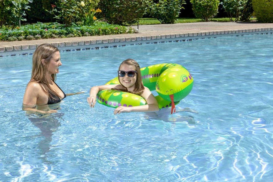 Pool Fun Poolmaster | 35" Snake Split Ring Tube Green