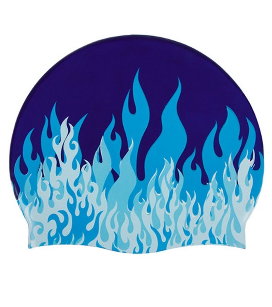 Swim Equipment Sporti | Fast Flames Silicone Swim Cap Multi Blue