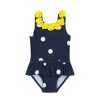 Kids Mothercare Swimsuits For Girls | 3D Floral Applique Polka-Dot Print Swimsuit Navy