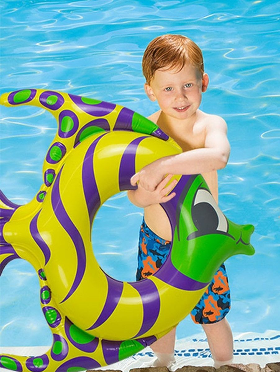 Kids Poolmaster Swim Rings & Seats | Fish Tube Yellow