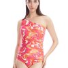 Women Kai Resortwear Swimwear | Sorbet Draped One Shoulder Swimsuit Pink