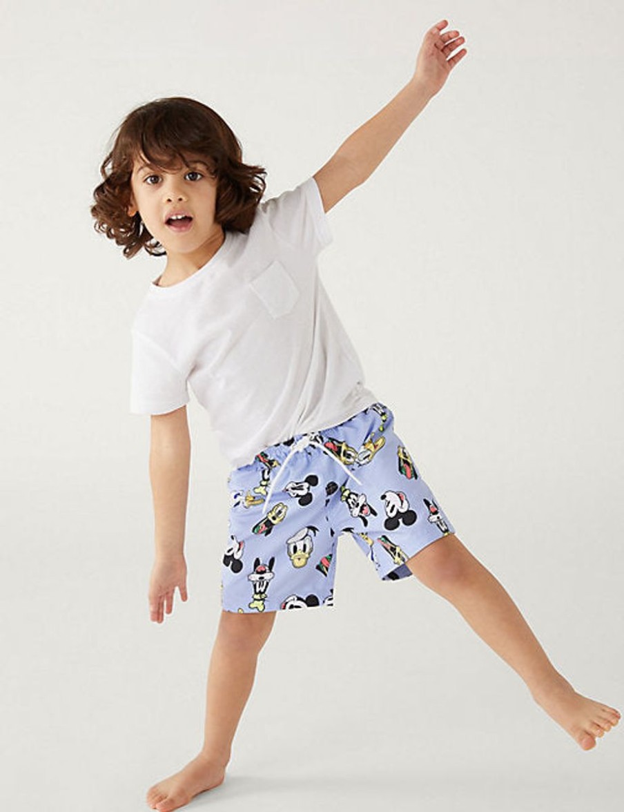 Kids Marks & Spencer Swimsuits For Boys | Mickey™ Swim Shorts Blue Mix