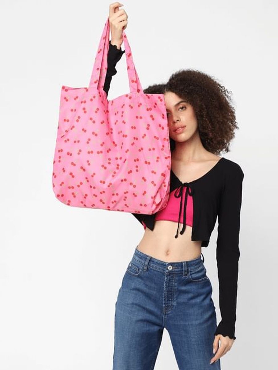 Women ONLY Bags & Totes | Pink Cherry Print Tote Bag Sachet Pink