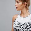 Women South Beach Activewear | Roxie Dalmatian Print Mesh Insert Crop Top