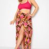 Women The Beach Company Swim & Beach | Floral Side Split Beach Plus Size Skirt