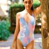 Women Saltskin Swimwear | Mara 0.1 Reversible V Wire One Piece Unicorn/Blue