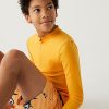 Kids Marks & Spencer Swimsuits For Boys | Slogan Long Sleeve Rash T-Shirt Clementine