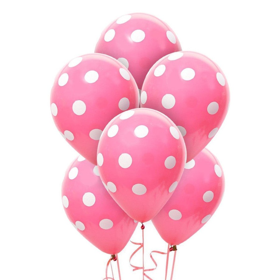 Pool Fun The Beach Company | Pink Polka Latex Balloons (Pack Of 6)