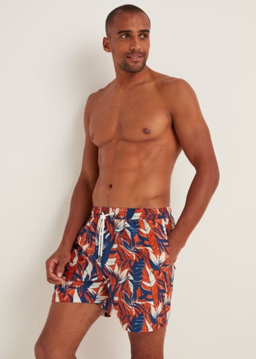 Men Matalan Swimwear And Board Shorts | Orange Floral Swim Shorts