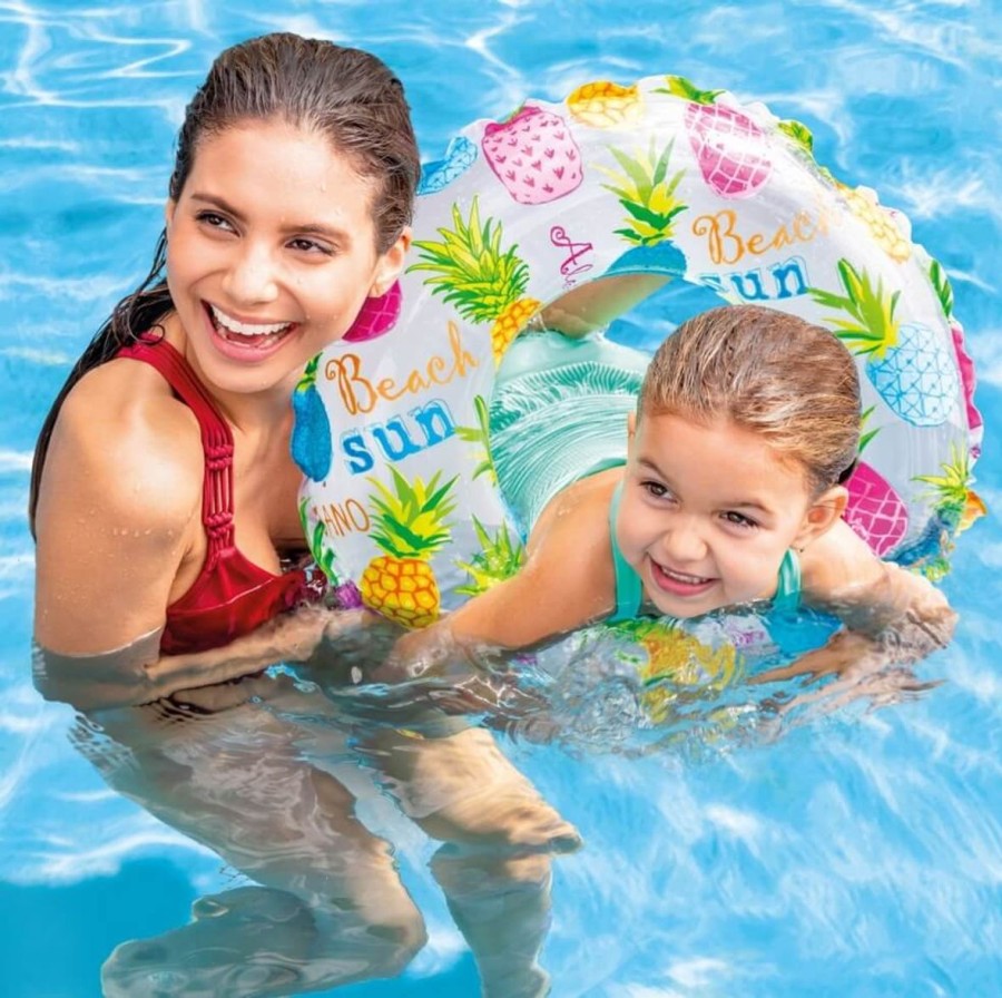 Kids The Beach Company Swim Rings & Seats | Lively Print Transparent Ring Aloha