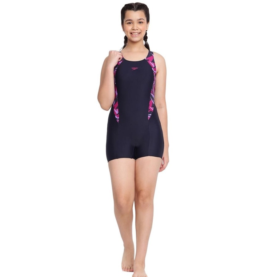 Kids Speedo Swimsuits For Girls | Hyperboom Splice Muscleback Legsuit True Navy/Berry/Miami/Lilac