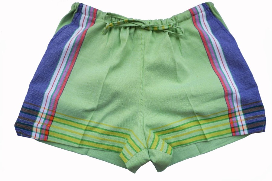 Women The Beach Company Beachwear | Green Kikoy Shorts