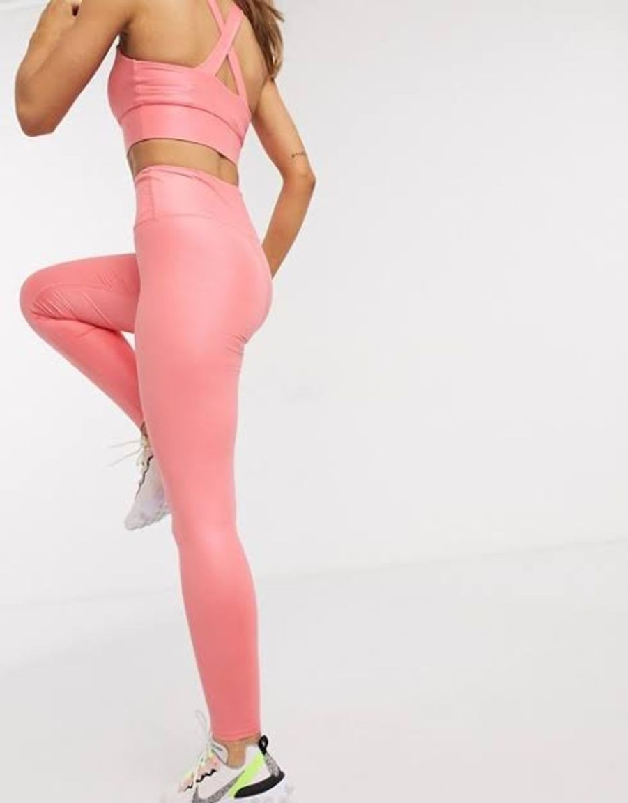 Women South Beach Activewear | South Beach Pink High Shine Leggings