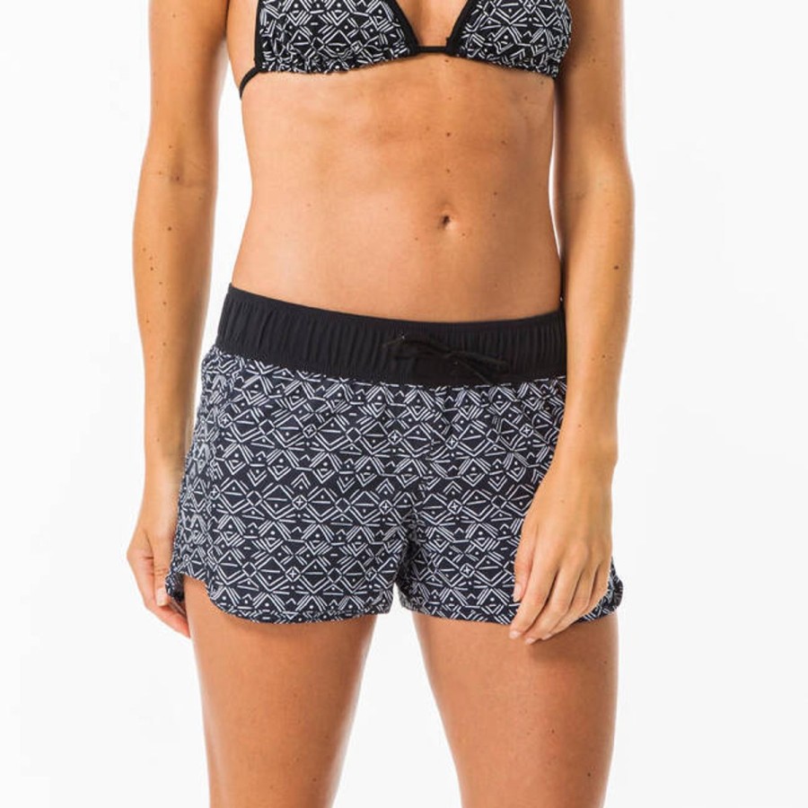 Women Decathlon Bikini Sets | Tini Ethni Board Shorts Black/ Multi