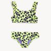 Kids Marks & Spencer Swimsuits For Girls | 2Pc Leopard Print Bikini Lime