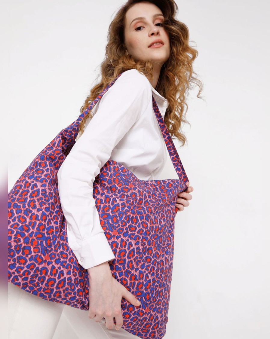 Women Vero Moda Bags & Totes | Animal Print Cotton Tote Bag Purple