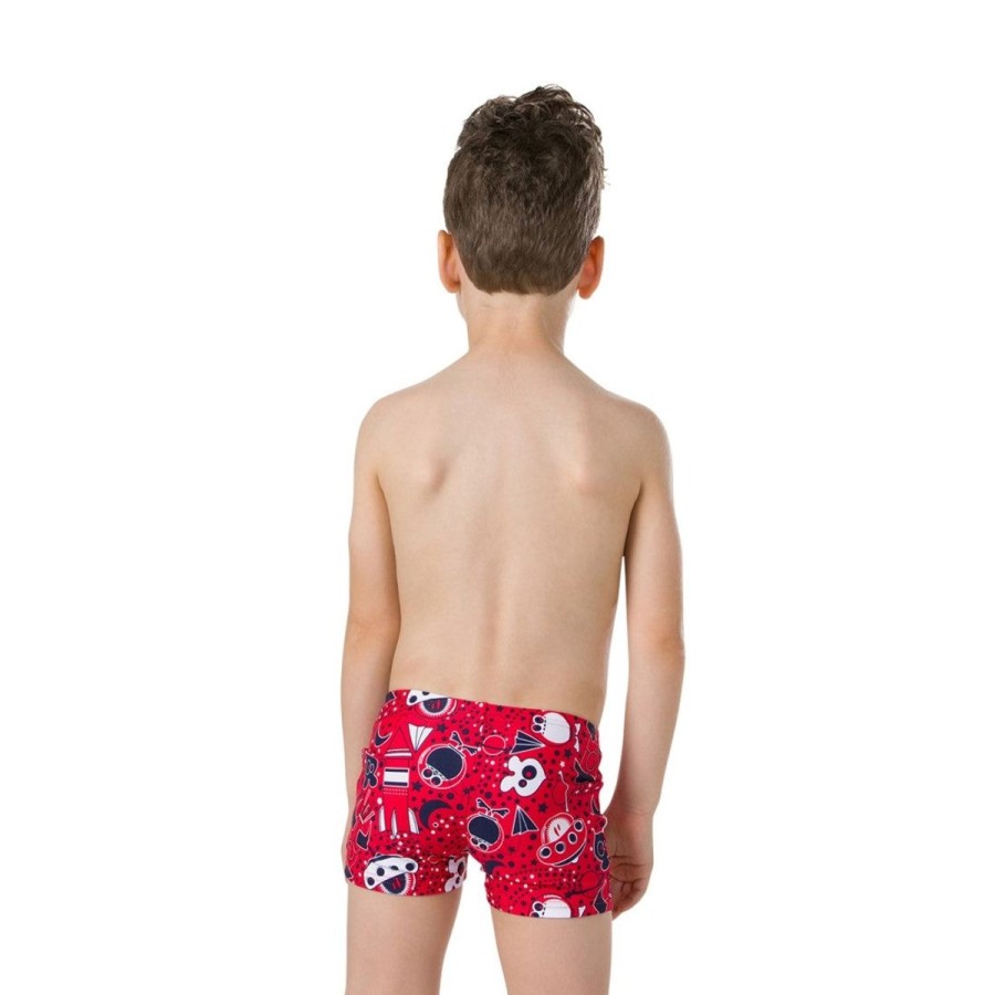 Kids Speedo Swimsuits For Boys | Speedo Essential Aquashort Risk Red/Navy/White