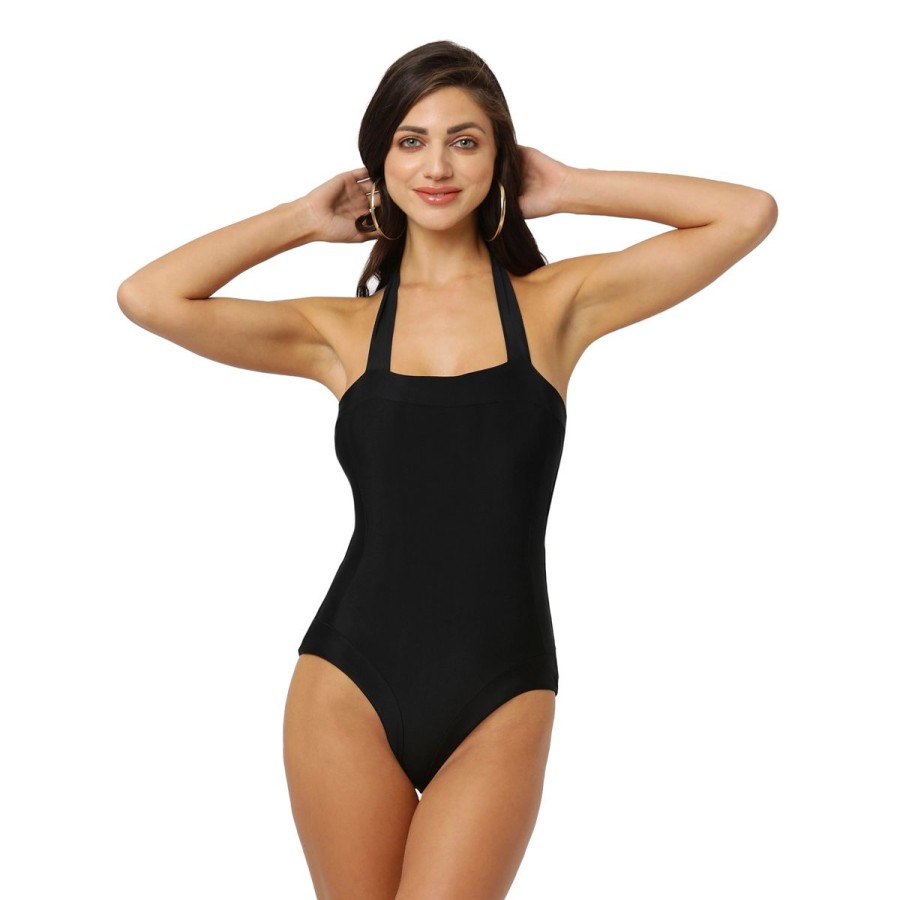 Women Nidhi Munim Swimwear | Halter Panelled Swimsuit