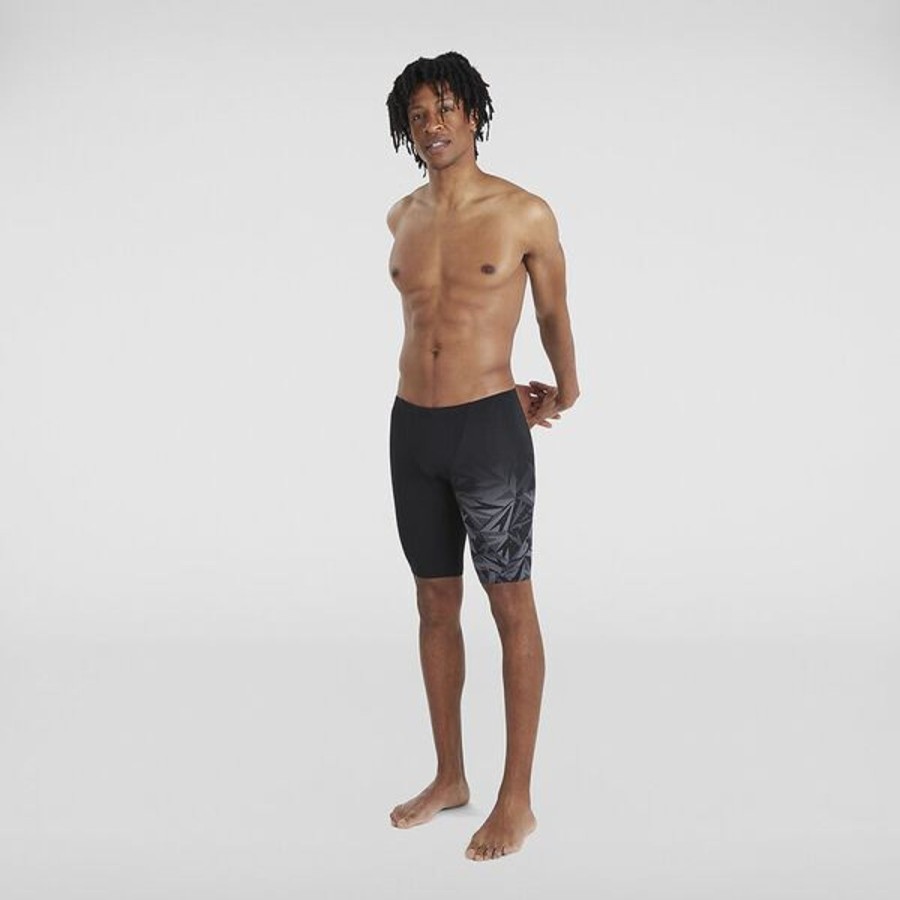 Men Speedo Swimwear And Board Shorts | Hyper Boom Placement V-Cut Jammer Black/Oxid Grey/Usa Charcoal