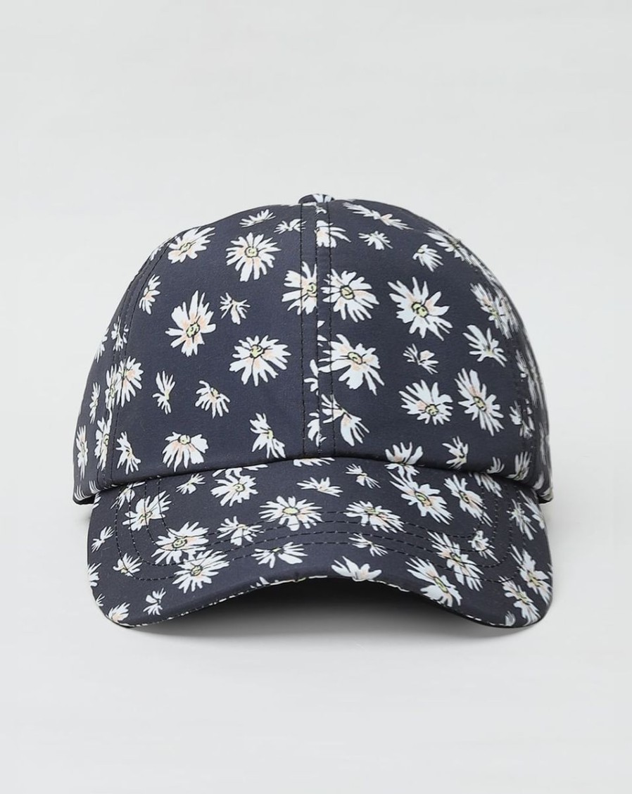 Women ONLY Beach Hats | Floral Print Cap Black