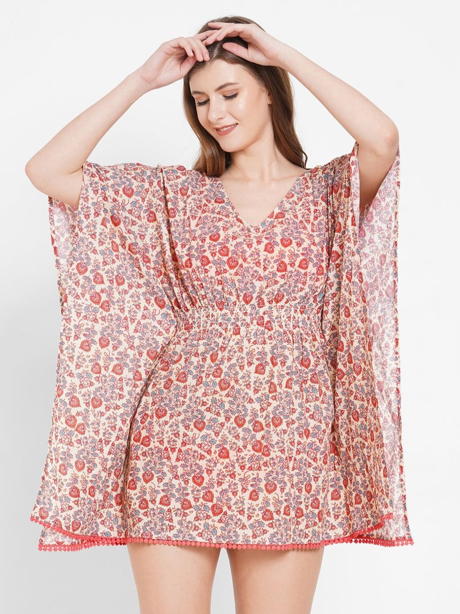 Women The Beach Company Beachwear | Bagh Print Poncho