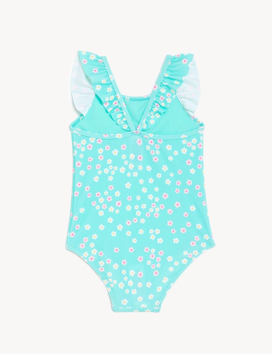 Kids Marks & Spencer Swimsuits For Girls | 2Pk Striped & Floral Swimsuit Multi