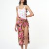 Women The Beach Company Sarongs & Pareos | Hibiscus Print Tassel Sarong