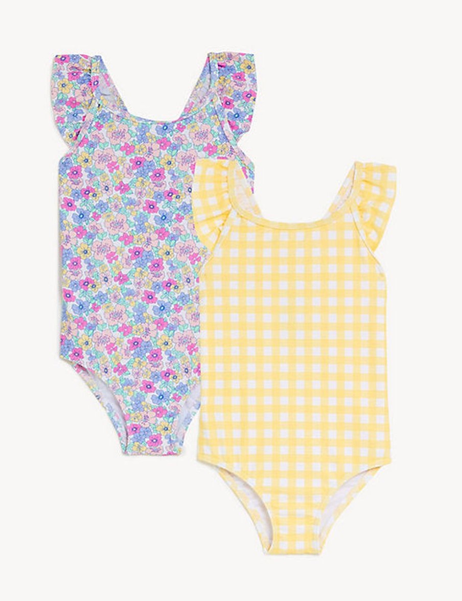 Kids Marks & Spencer Swimsuits For Girls | 2Pk Printed Swimsuits Multi