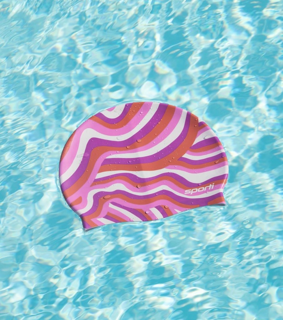 Swim Equipment Sporti | Whimsy Silicone Swim Cap White/Multi