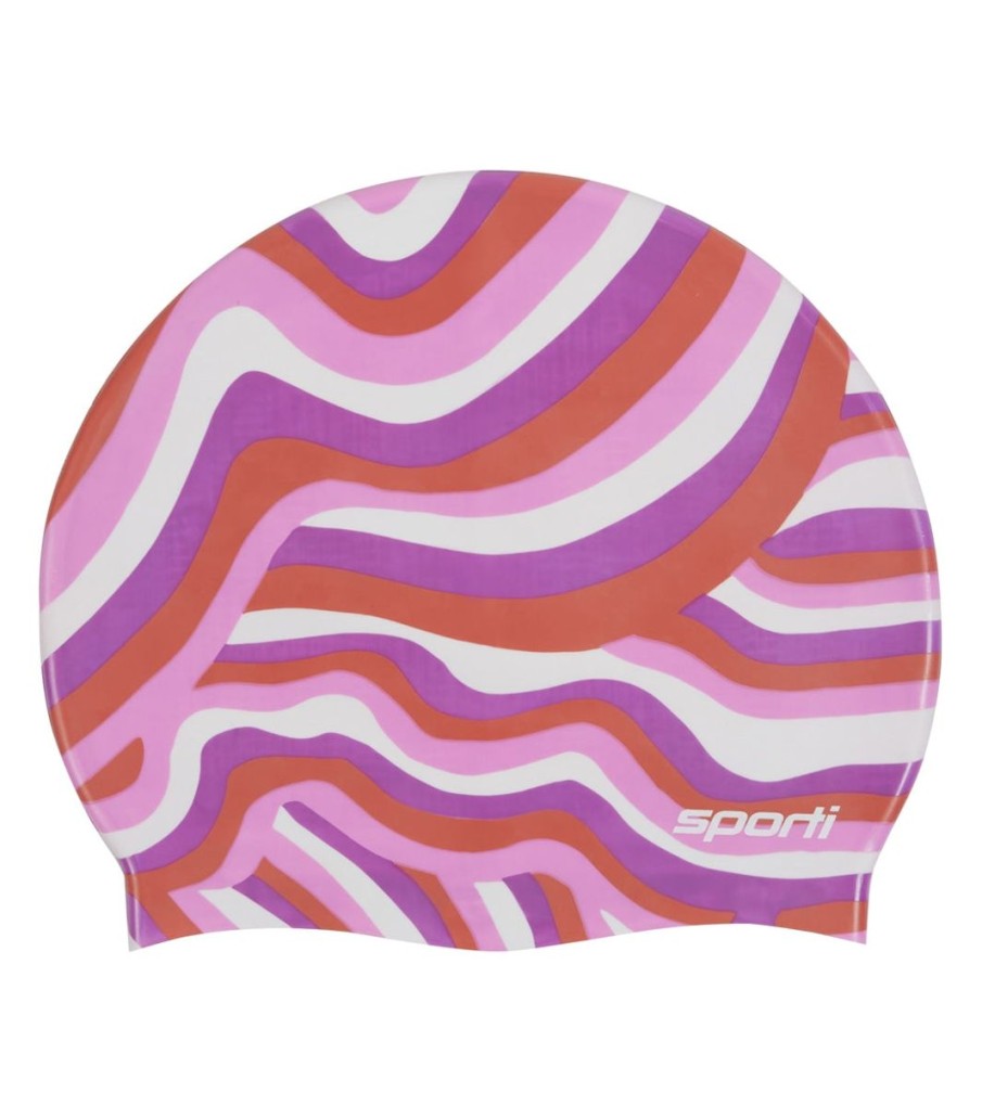 Swim Equipment Sporti | Whimsy Silicone Swim Cap White/Multi