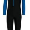 Kids Speedo Swimsuits For Boys | Speedo Color Block Ls All-In-1 Suit Navy/Danube