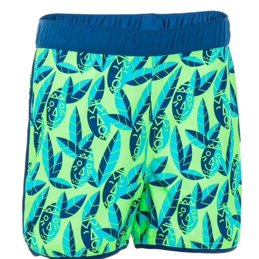 Kids Decathlon Swimsuits For Boys | Green Print Swimming Shorts