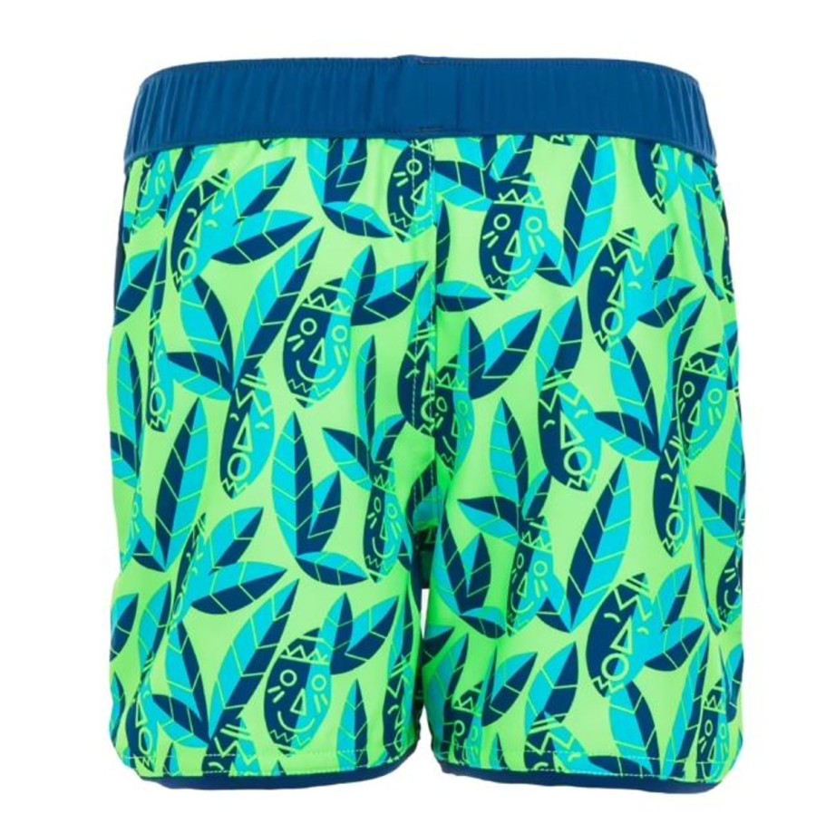 Kids Decathlon Swimsuits For Boys | Green Print Swimming Shorts