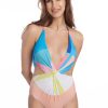 Women Kai Resortwear Swimwear | Pop Plunge Halter Swimsuit Rainbow