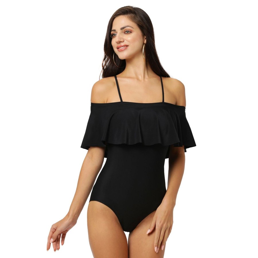 Women Nidhi Munim Swimwear | Off Shoulder Flouncy Swimsuit