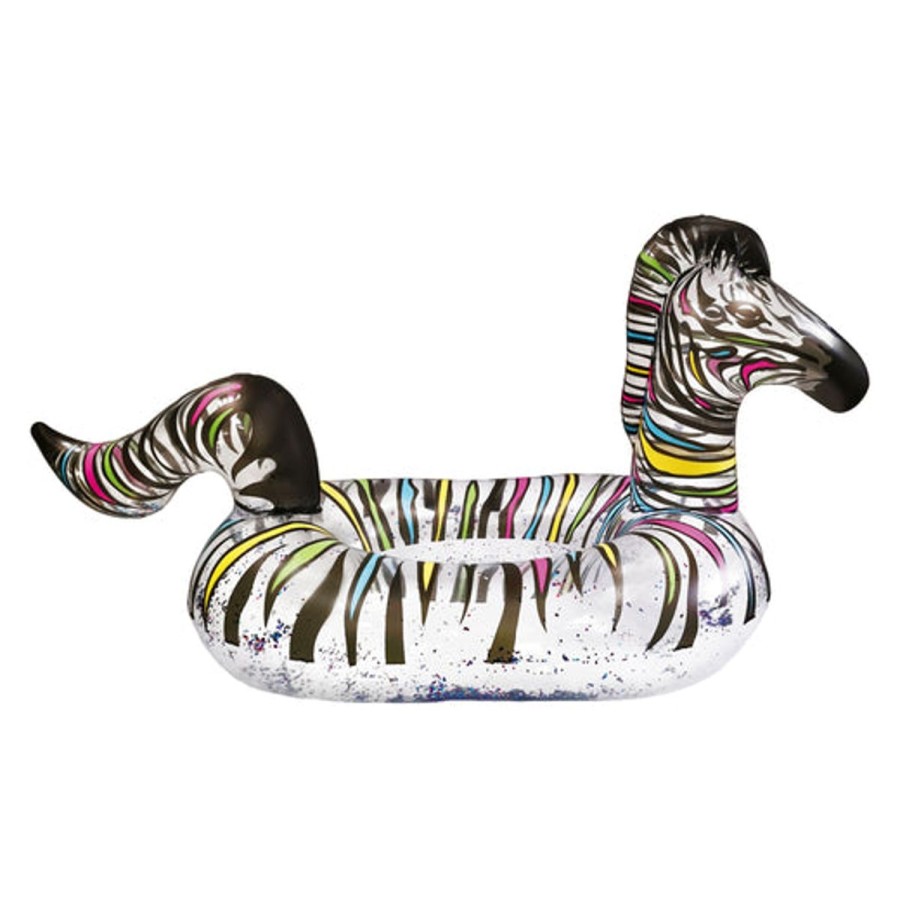 Pool Fun HIGHFIVE | Glitter Zebra Inflatable Tube Pool Float