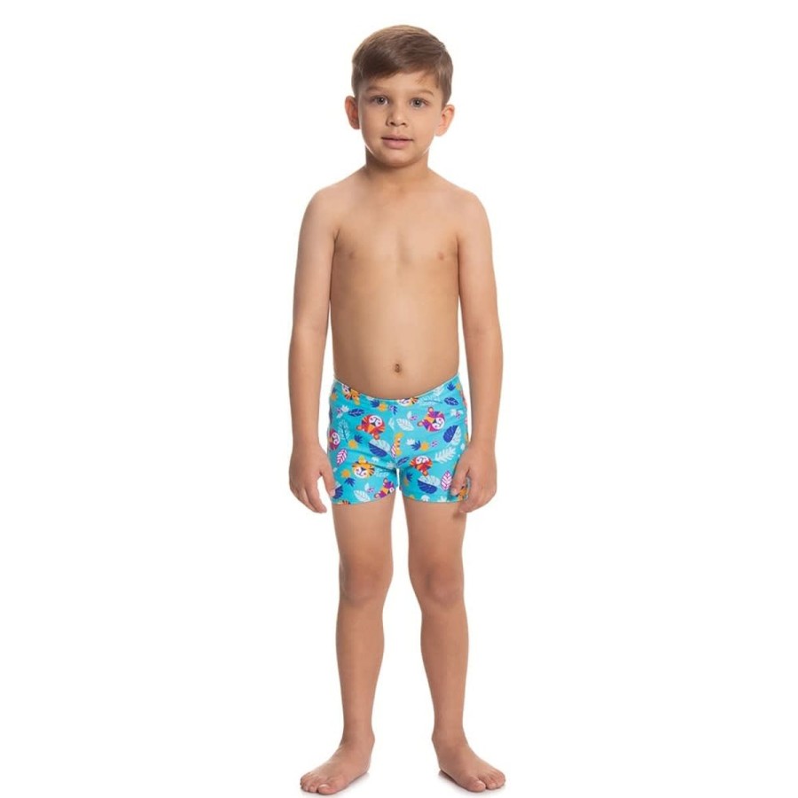 Kids Speedo Swimsuits For Toddlers | Speedo Jungle Terry Digital Allover Aquashort Turquoise/Yellow/Mango