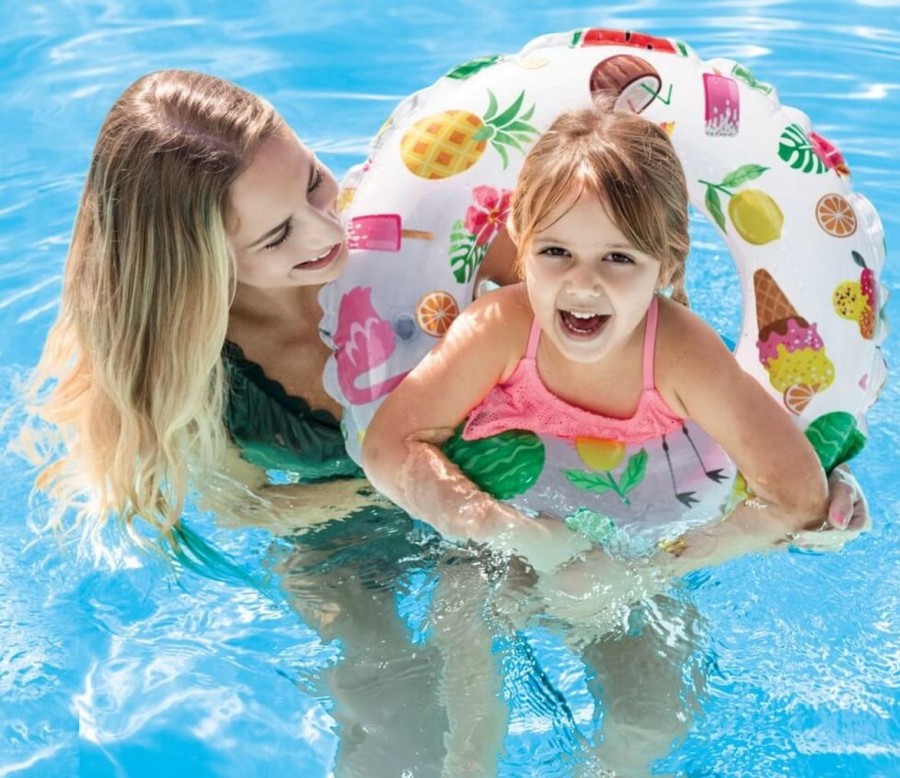 Kids The Beach Company Swim Rings & Seats | Lively Print Transparent Ring Flamingo