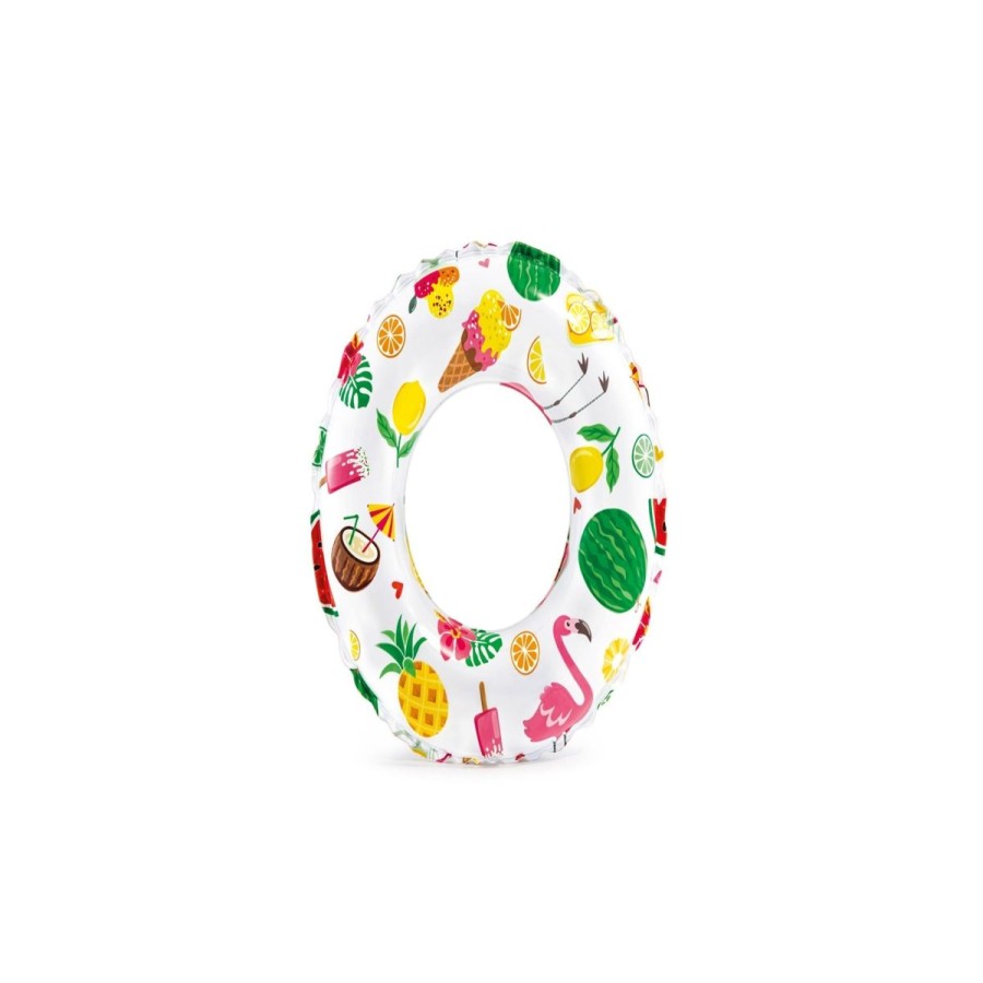 Kids The Beach Company Swim Rings & Seats | Lively Print Transparent Ring Flamingo